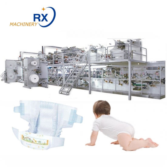 Máquina laminada de pañales para bebés con banda de cintura elástica grande de segunda mano a la venta
 