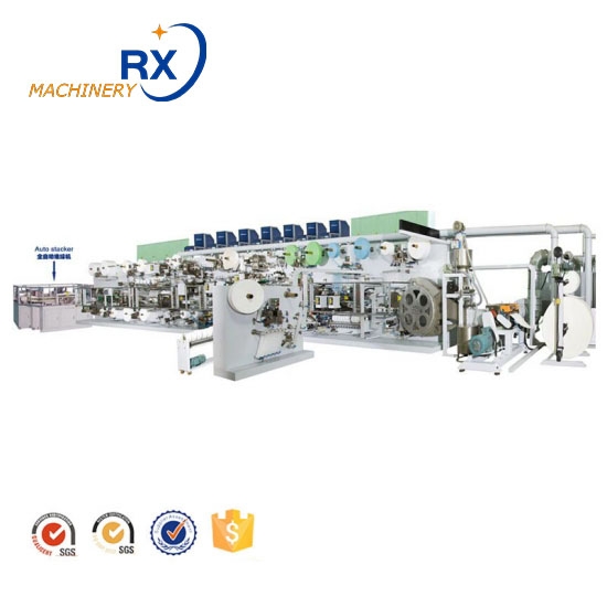 Línea de producción de pañales para bebés con banda de cintura grande laminada RX-HNK500-SV
         